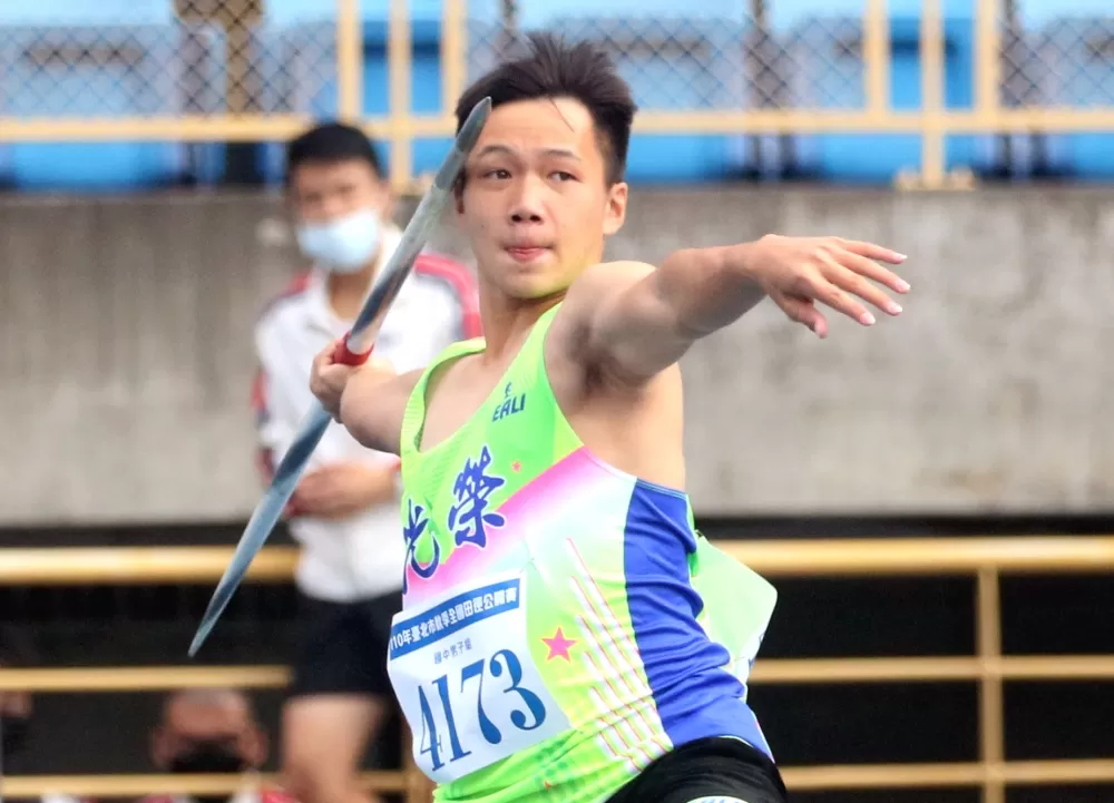 黃潮鴻打破高懸17年國男標槍大會紀錄。林嘉欣/攝影。