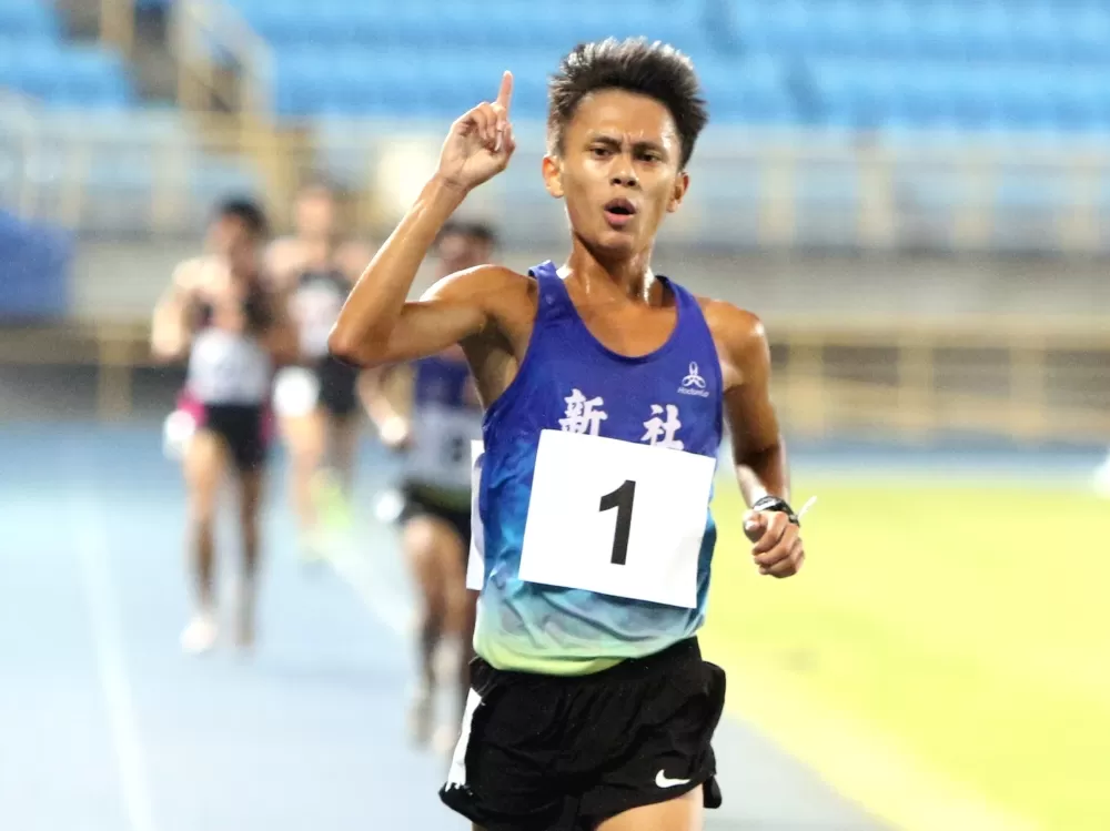 新社高中田睿祥破大會。林嘉欣/攝影。