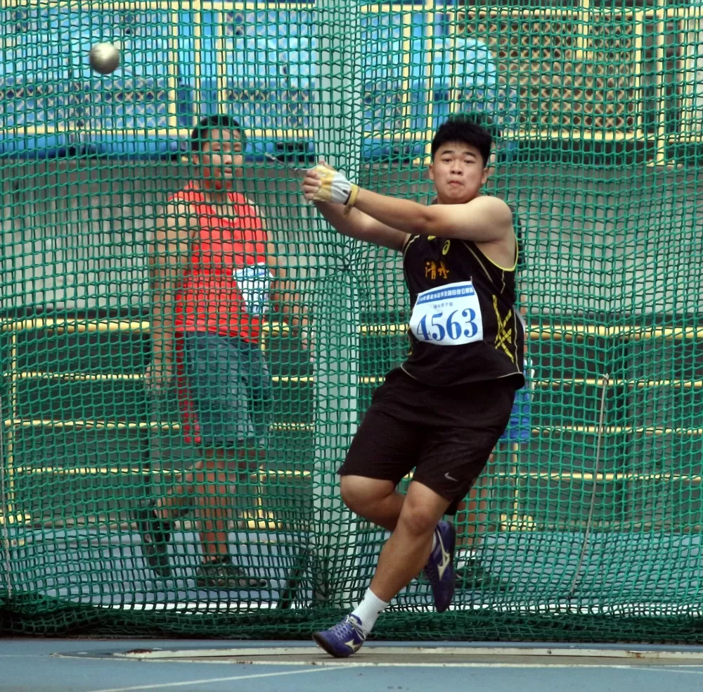 李俊陞打破高懸7年的國男鏈球大會紀錄。林嘉欣/攝影。
