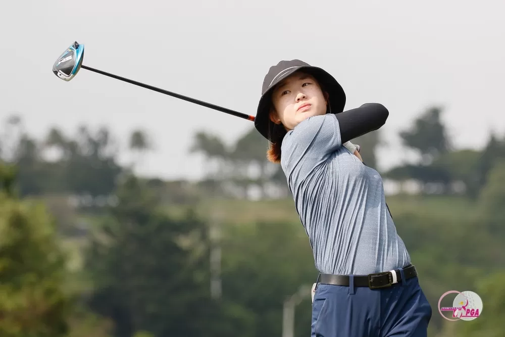 洪玉霖第二回合打出70桿成績,以兩回合總桿147桿(+3),躍居並列領先。TLPGA提供_葉勇宏攝影。下同。
