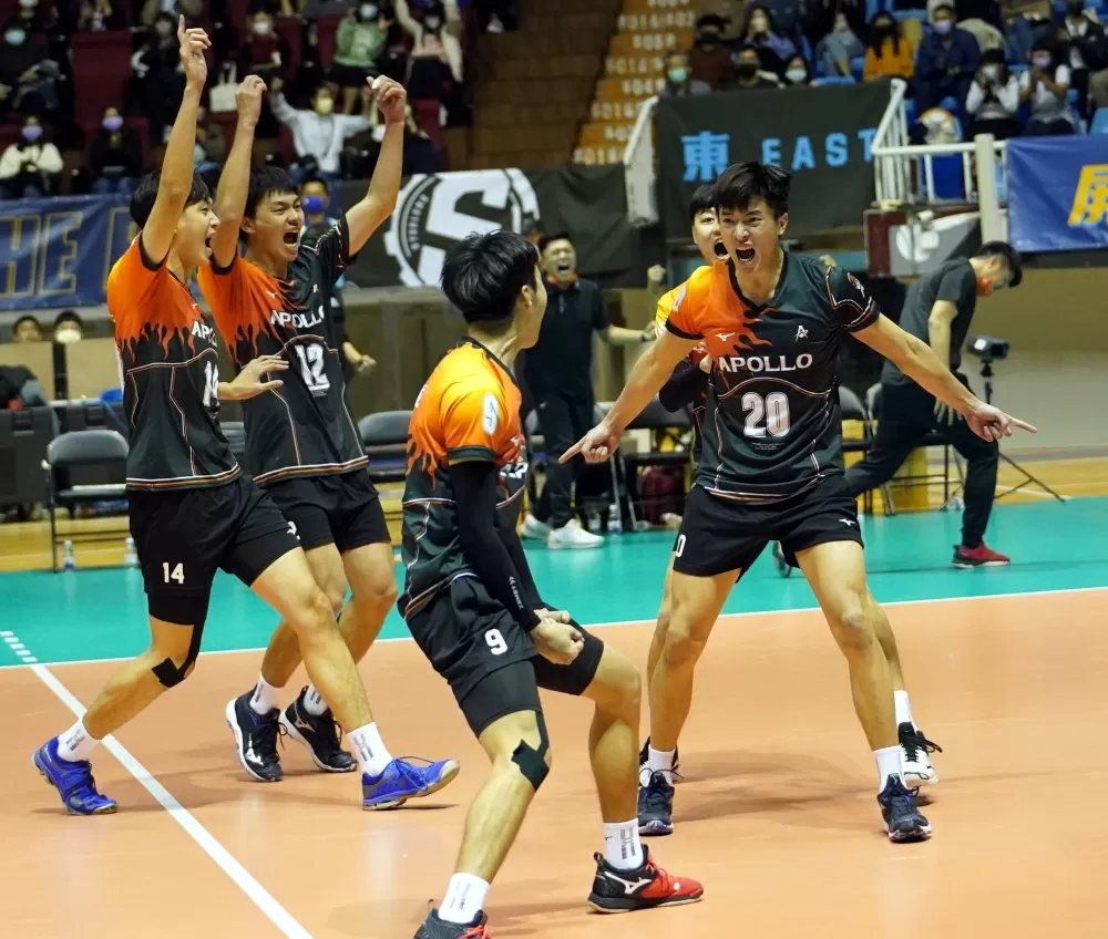 臺中太陽神中止台電60連勝超嗨。排球協會提供。下同。