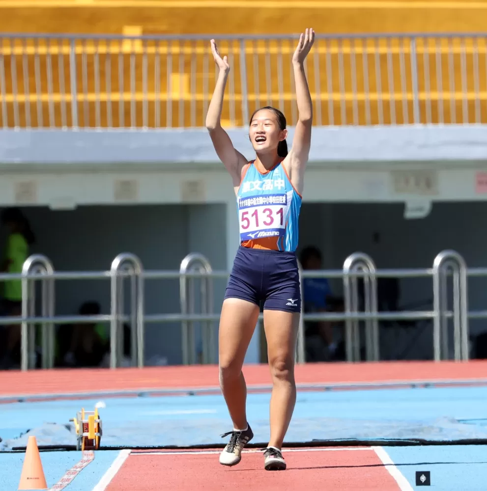惠文高中「學霸」張羽萱三級跳遠破大會。林嘉欣／攝影。