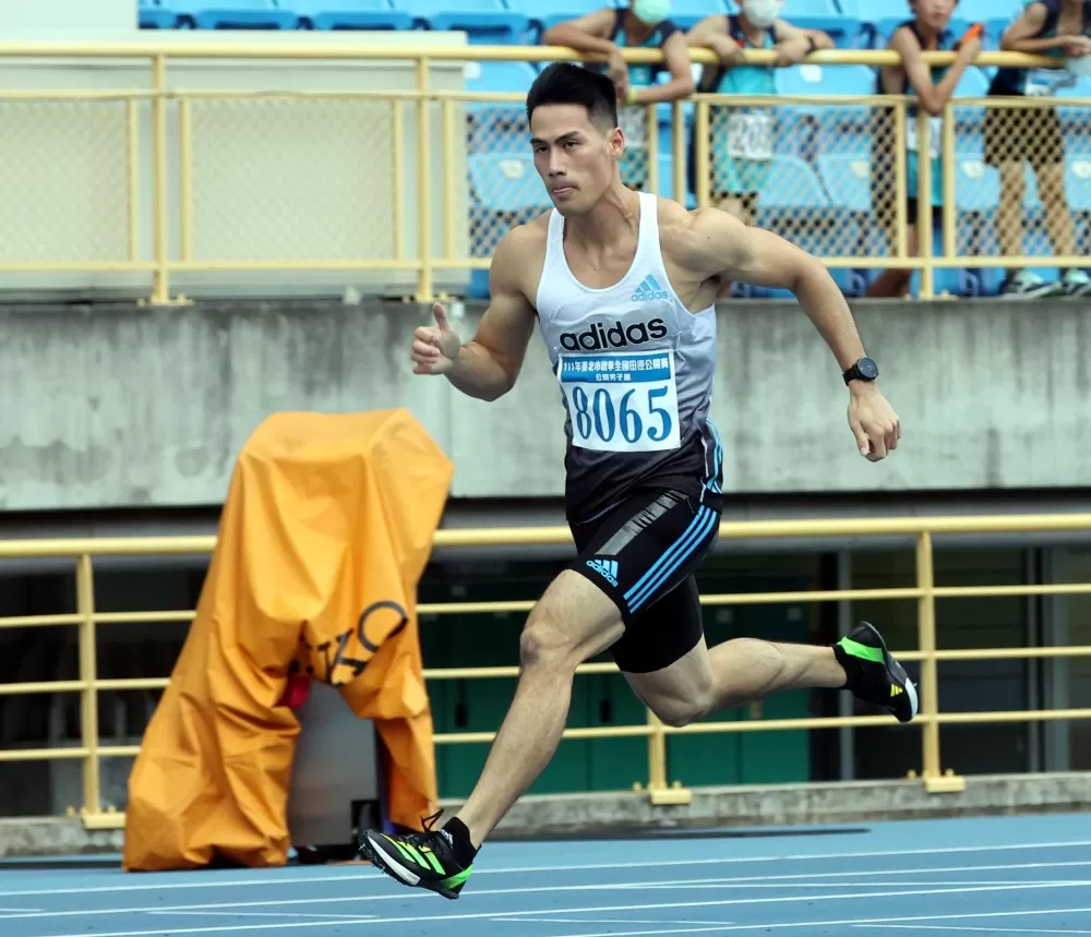 adidas楊俊瀚10.41破大會排第一。林嘉欣／攝影。
