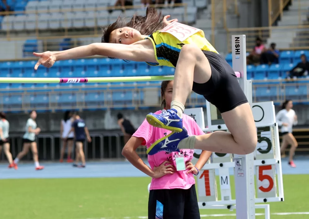 芎林國中林沛萱雙金入袋。林嘉欣／攝影。