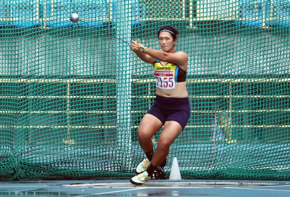 女子鏈球全國紀錄保持人余雅倩將參加城市盃。林嘉欣／攝影。
