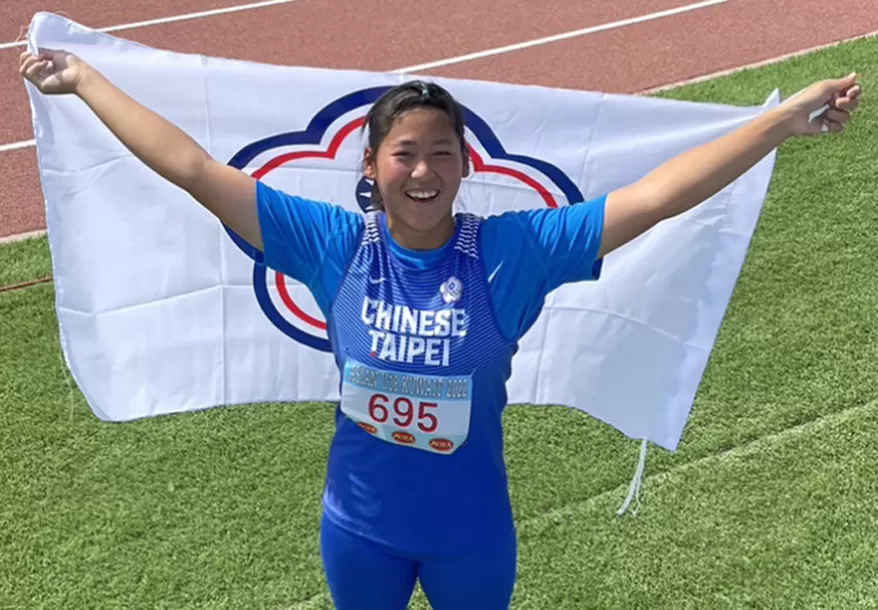 江靜緣17.82破女子鉛球U18全國紀錄雙金入袋。呂景義提供。