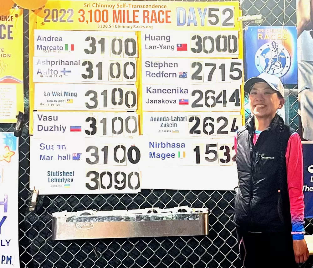 「超馬女皇」楊皇蘭在地表最長認證超馬創亞洲紀錄。楊皇蘭提供。