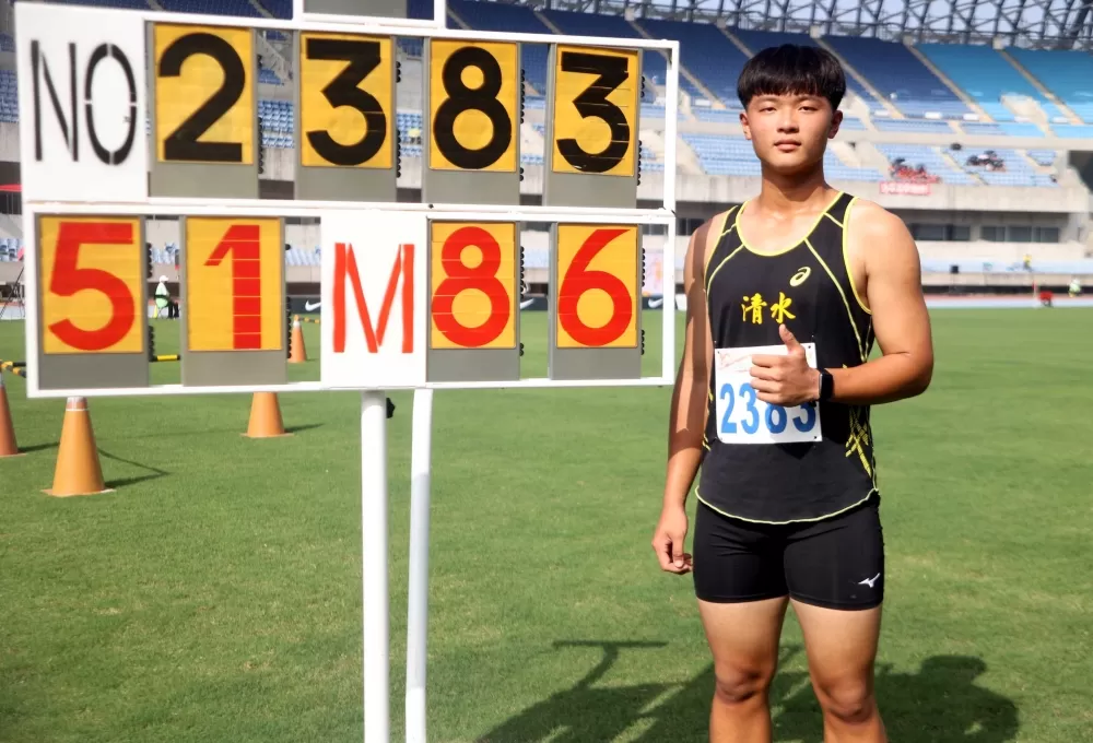 程耀寬破大會，要繼續挑戰55大關。林嘉欣／攝影。