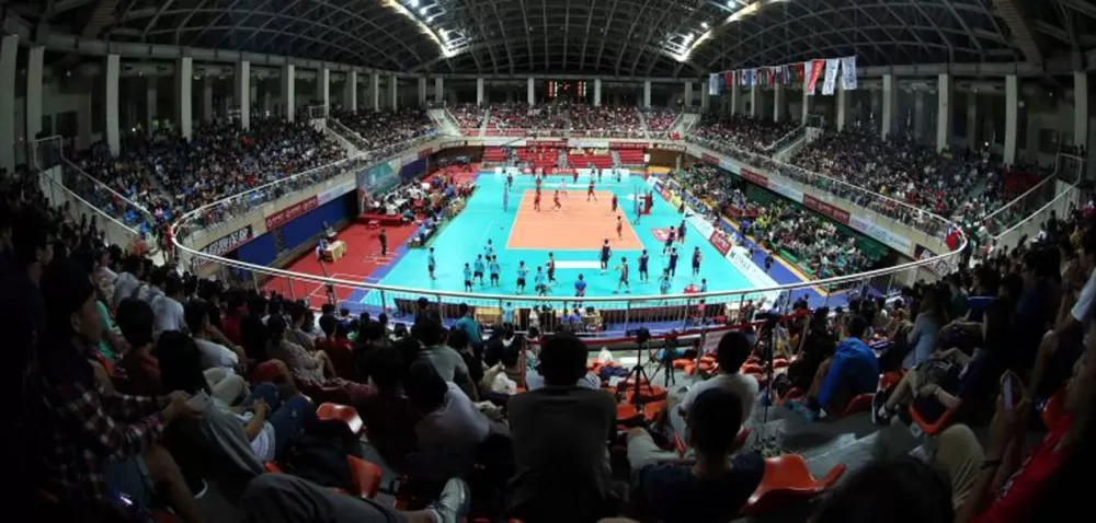 2015亞俱男排賽觀眾超捧場。林嘉欣／攝影。