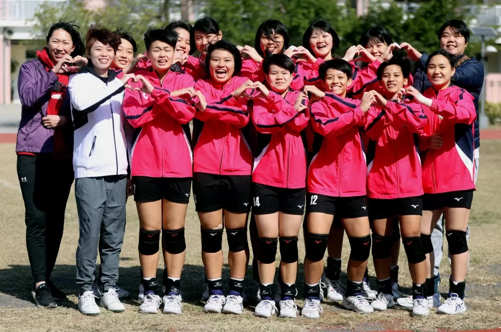 中山工商女排隊。林嘉欣/攝影。