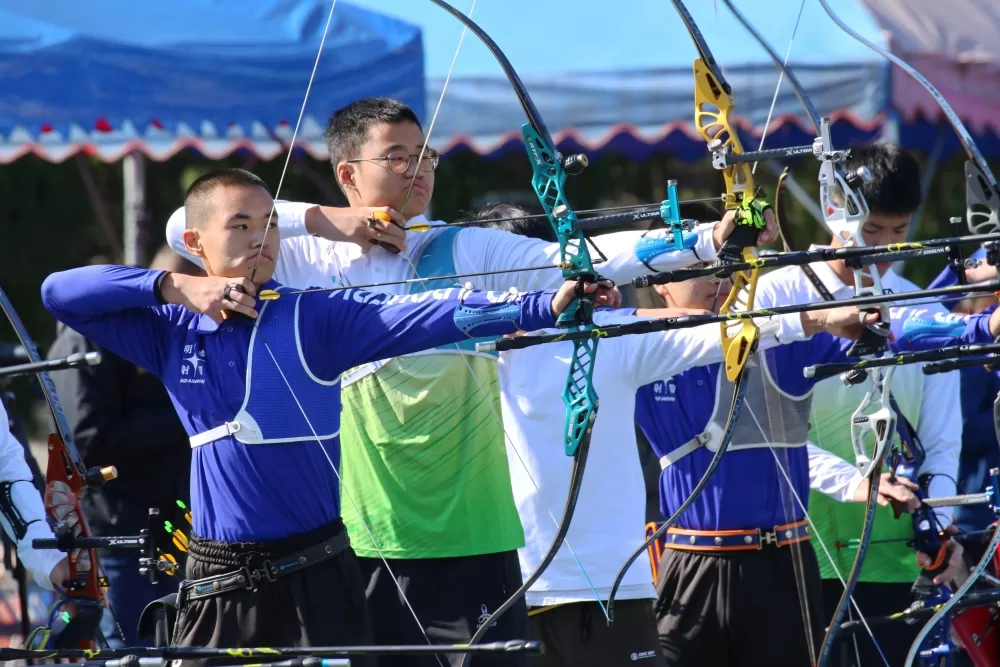 新北市112年中等學校運動會 射箭競賽實況（大會提供）。