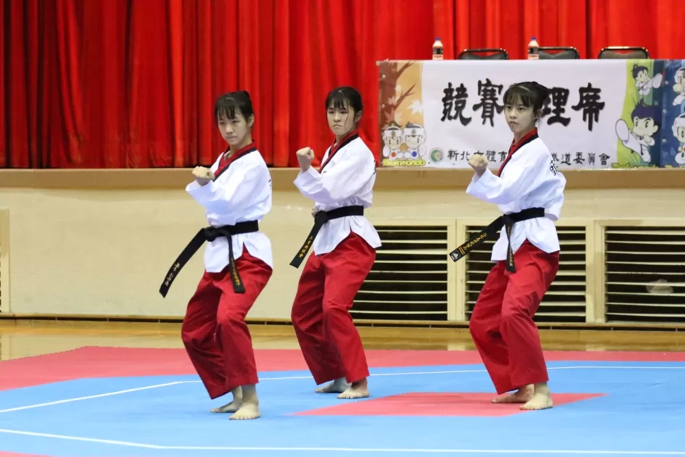 新北市112年中等學校運動會 跆拳道競賽實況（大會提供）。