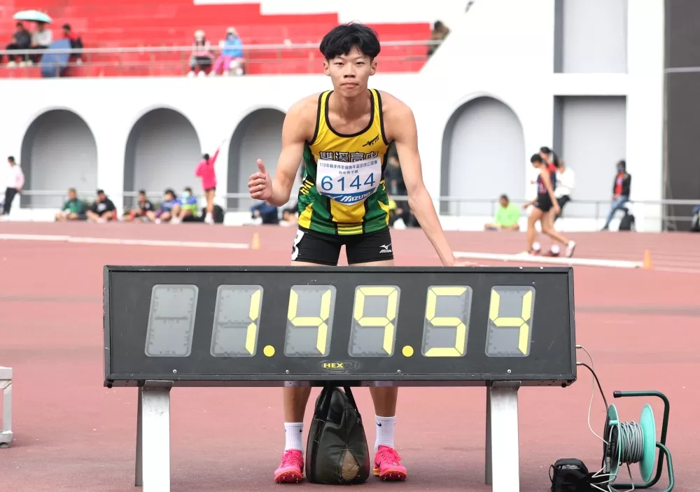 李安翊再破U20全國紀錄，1:49.52在前10屆亞青可得8金。林嘉欣／攝影。