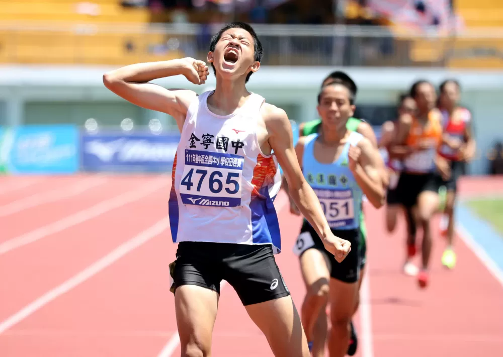 金門金寧國中小黃豐名（前）。林嘉欣／攝影。