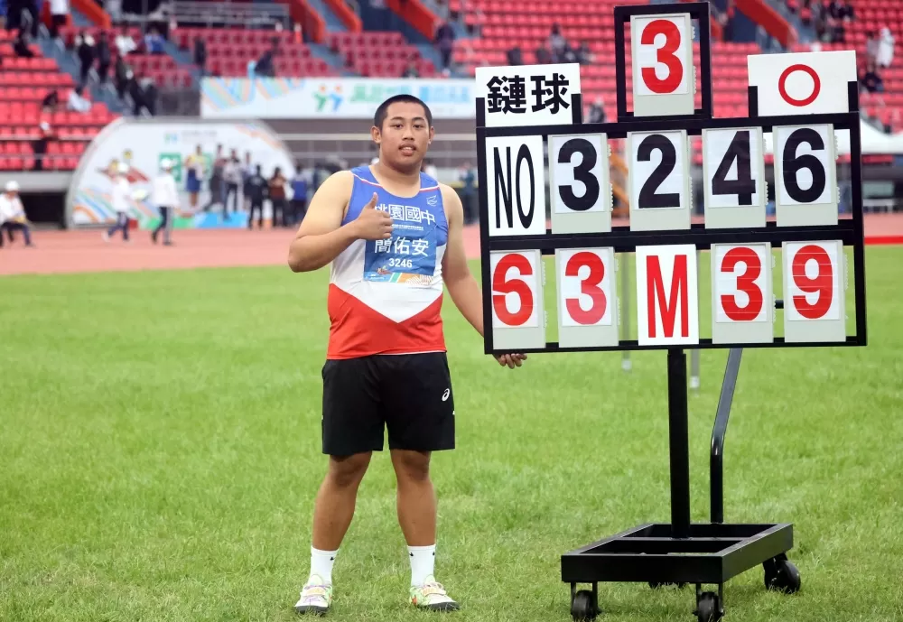 桃園國中簡佑安破大會。林嘉欣／攝影。