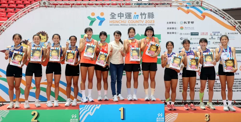 臺中市新民高中（中）打破高懸29年的大會紀錄。林嘉欣／攝影。