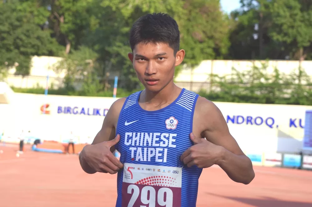 亞青少田徑賽姜翊安奪金。田協／提供。