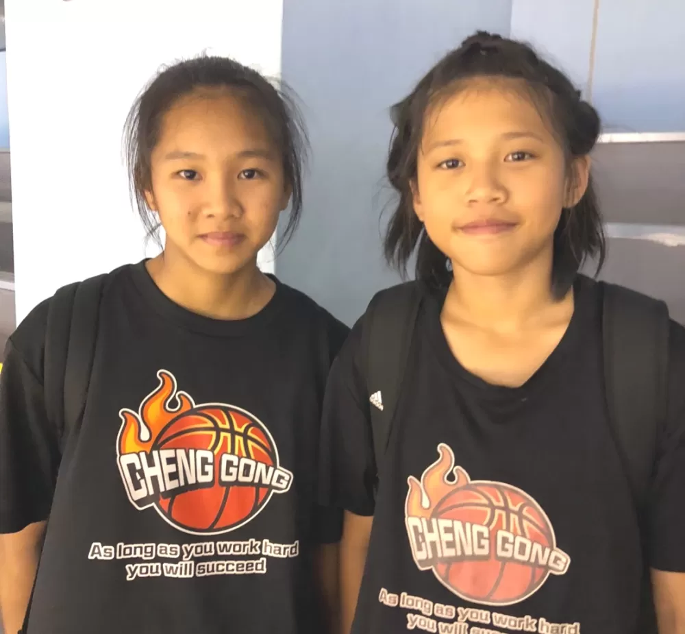 曾珮如（右）與越南出生的范玉婷，將進大成國中拚JHBL。