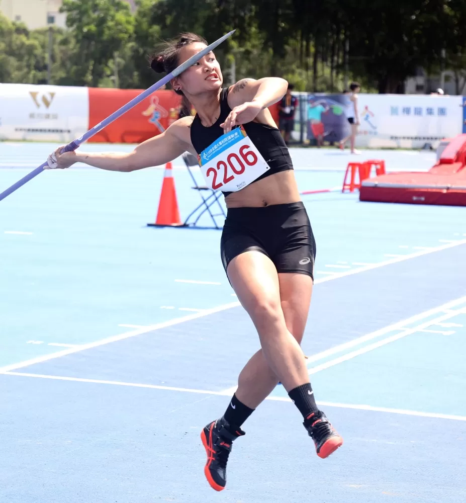 「全能一姐」陳彩娟霸氣回歸達標亞運。林嘉欣/攝影。