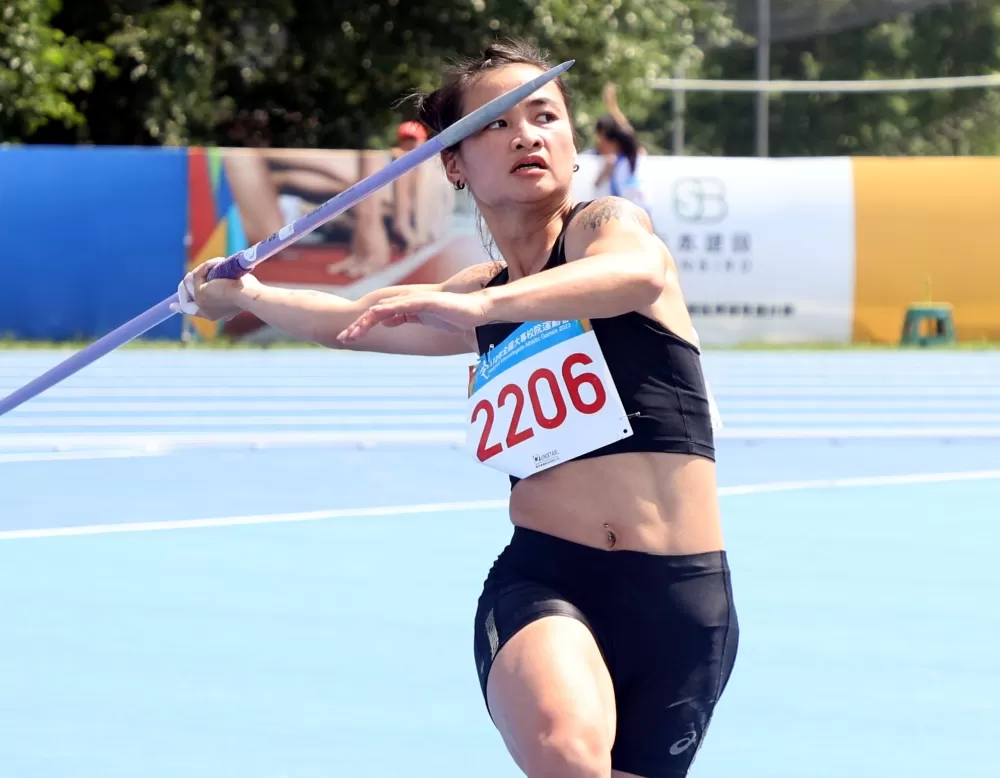 「全能一姐」陳彩娟霸氣回歸達標亞運。林嘉欣／攝影。