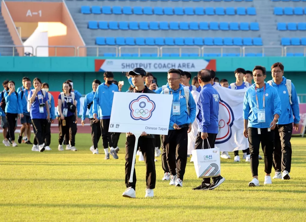 中華隊進場。林嘉欣/攝影。