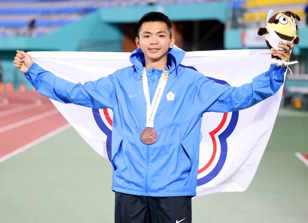 陳政安亞青田徑賽400公尺決賽超車3人奪銅寫大驚奇。林嘉欣／攝影。