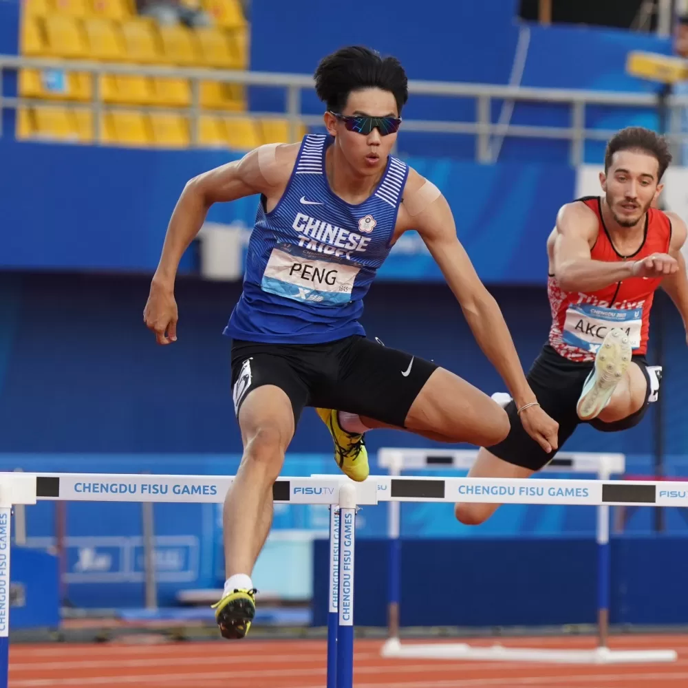  彭名揚400欄48秒62達標奧運。方芊筑／攝影。