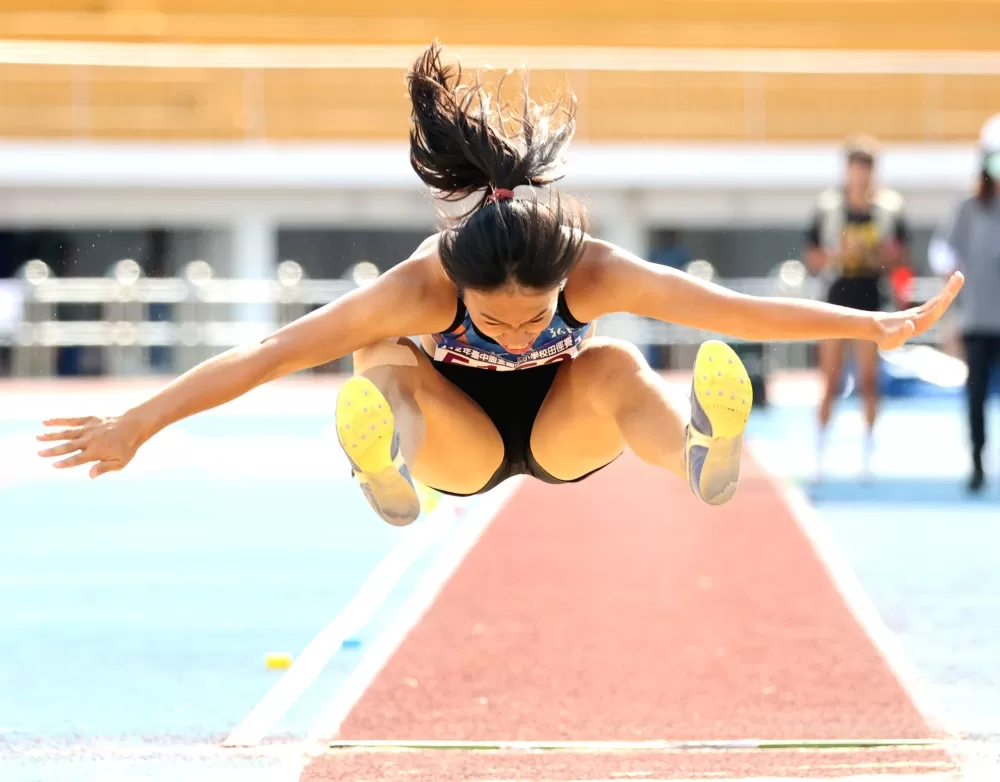 王梓諠跳遠5公尺93在近兩屆亞青田徑賽可奪銅。林嘉欣／攝影。