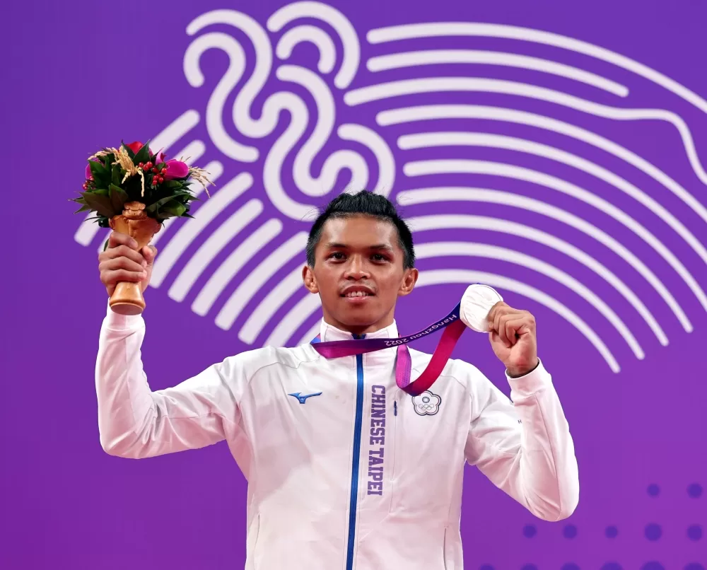 賴主恩在亞運男子拳擊賽奪銀。中華奧會提供。