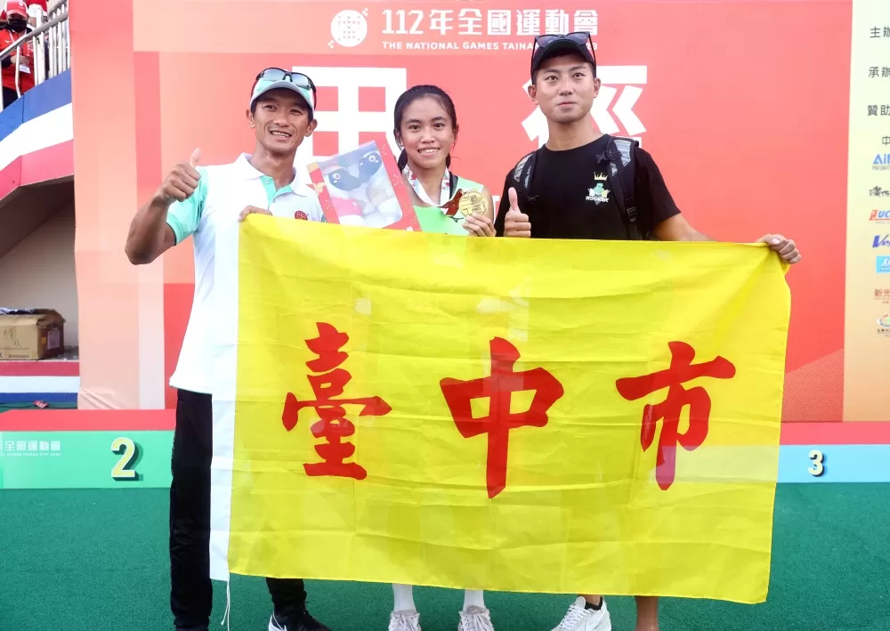陳羿岑是全運田徑史上最年輕金牌得主。林嘉欣／攝影。
