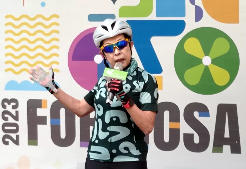 財團法人自行車新文化基金會 董事長劉麗珠致詞。自行車新文化基金會提供。