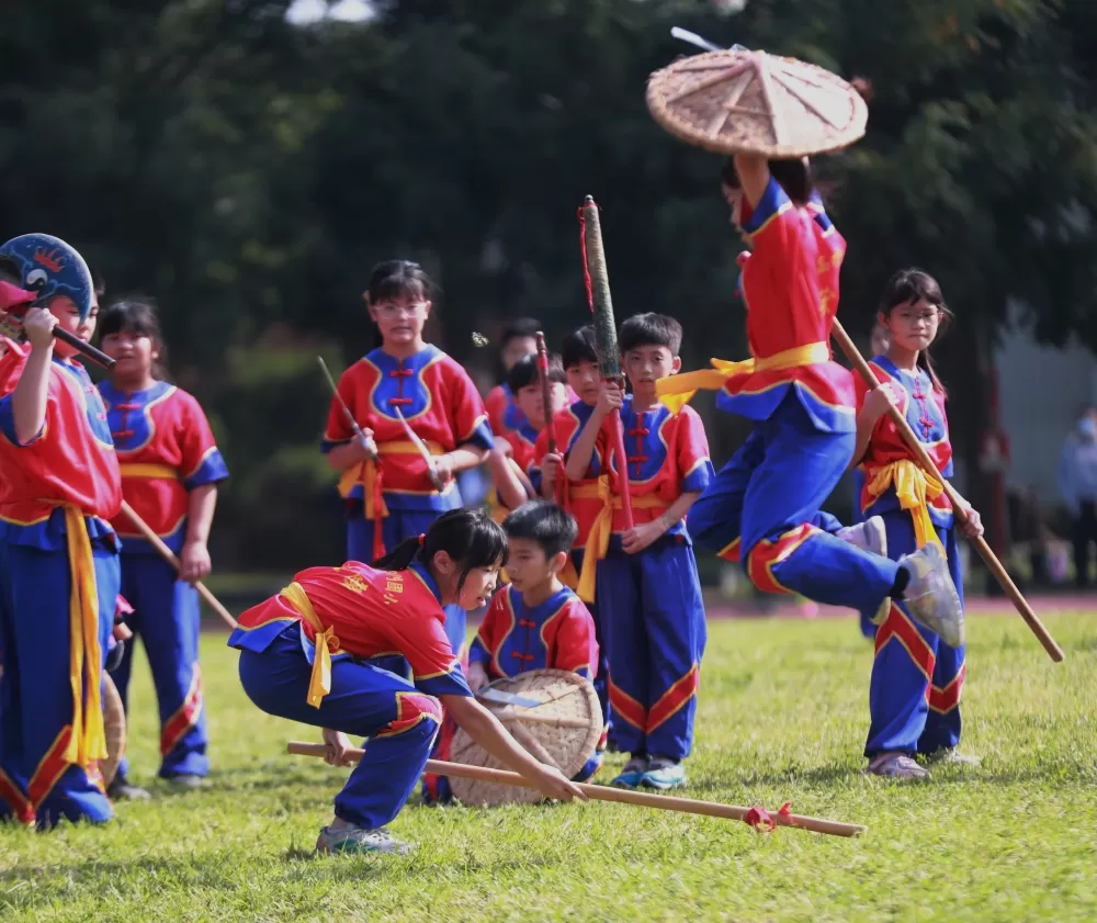 內門國小參加武陣比賽，今年再奪優等獎（臺南大學提供）。