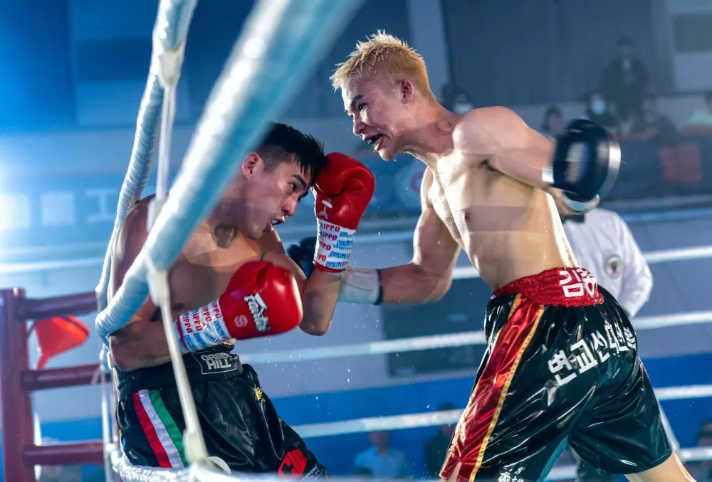 謝郁安最終體力不支，遭到韓國選手金宗宪逆轉，不幸落敗（大會提供）。