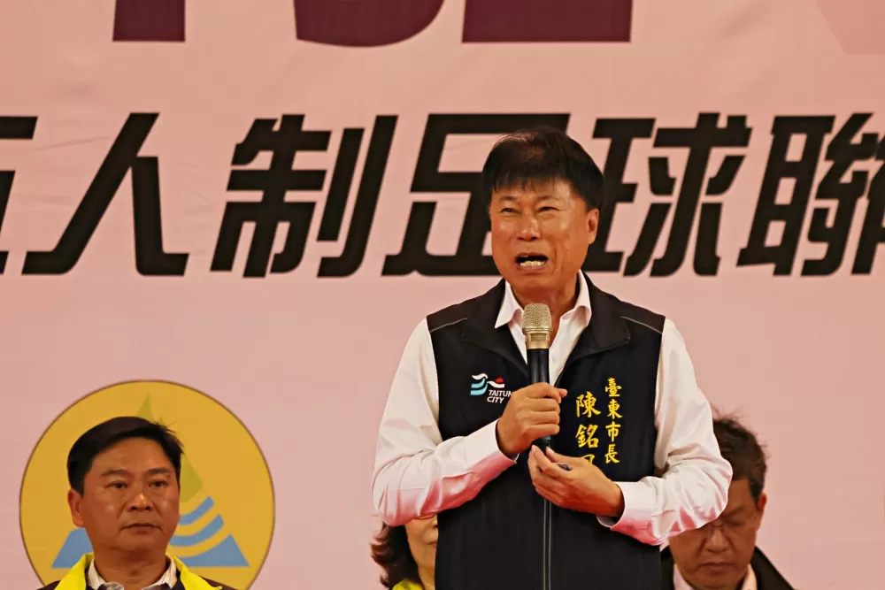台東市長陳銘風歡迎大家來到台東參賽(大會提供)。