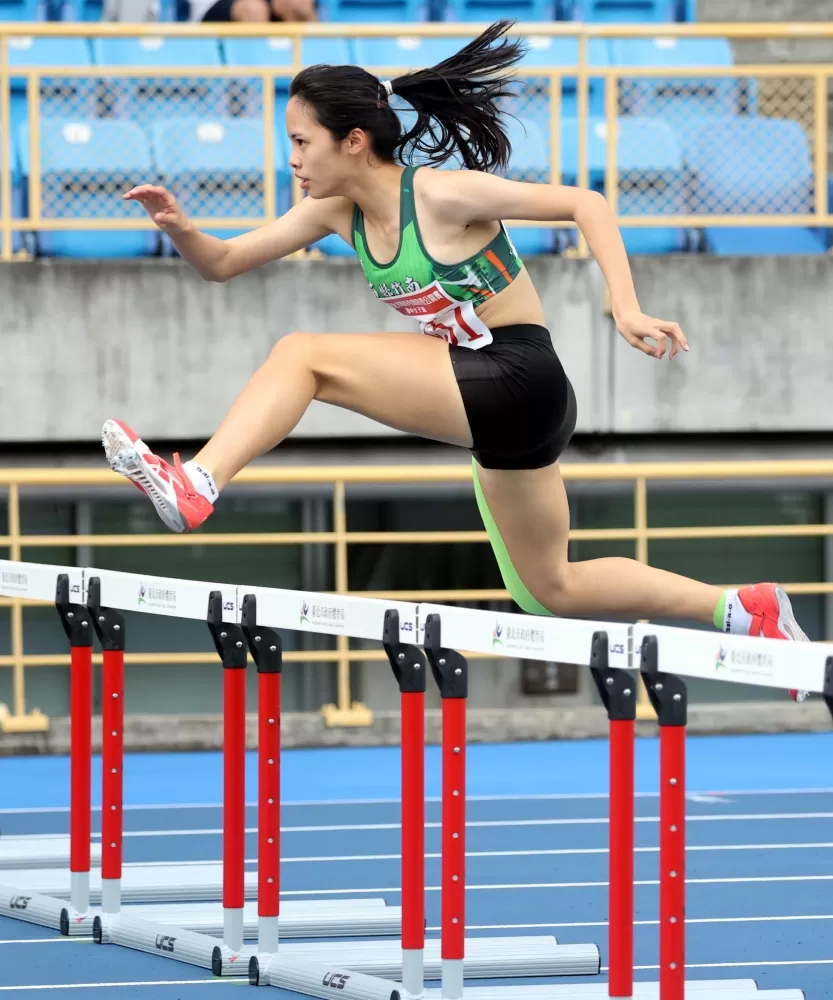 林巧鈴小遇亂流仍進步1秒並破大會。林嘉欣／攝影。