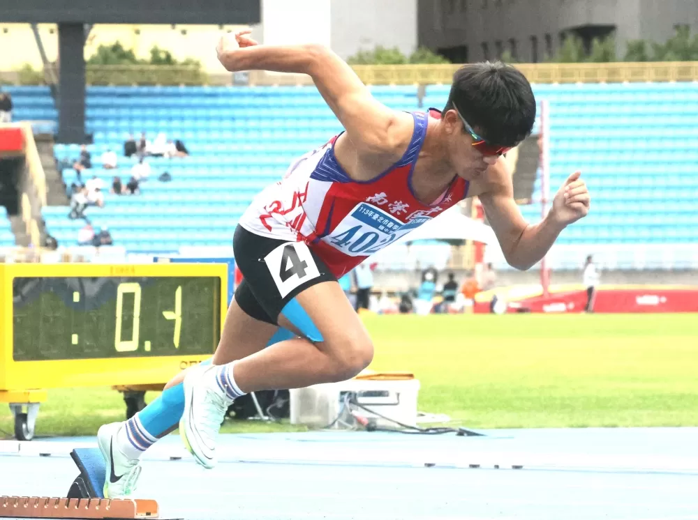 「七堵彭于晏」簡皓恩雙破大會奪雙金。林嘉欣／攝影。