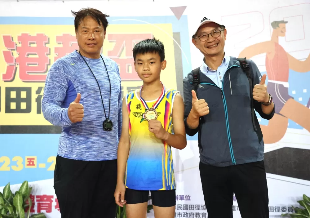 竹市載熙國小楊祐丞也破大會。林嘉欣／攝影。