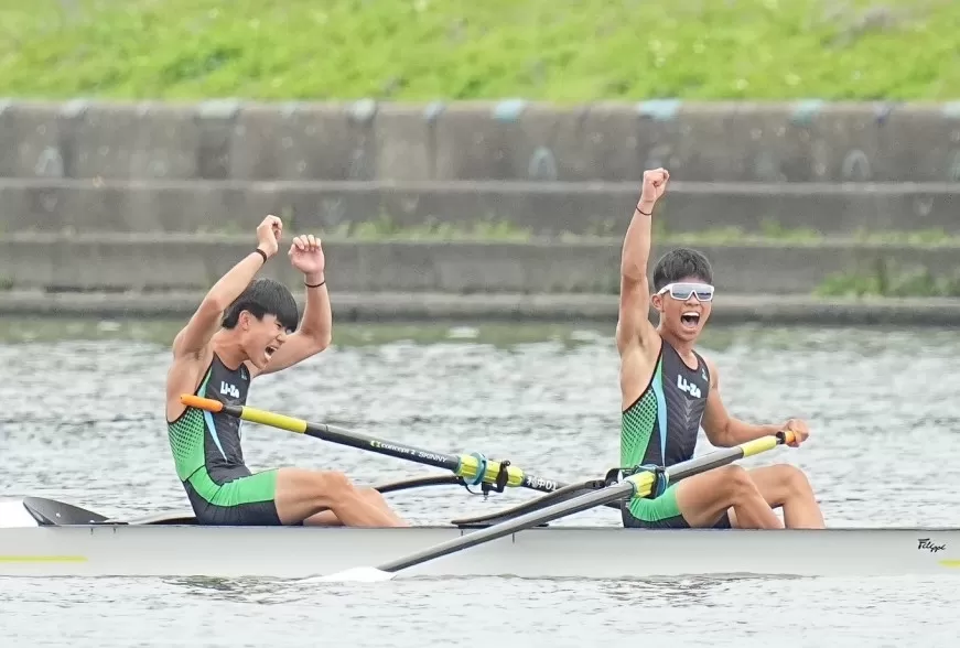 林聿鈞/陳柏凱為利澤在國男雙人單槳四連霸(臺北市政府教育局提供)。