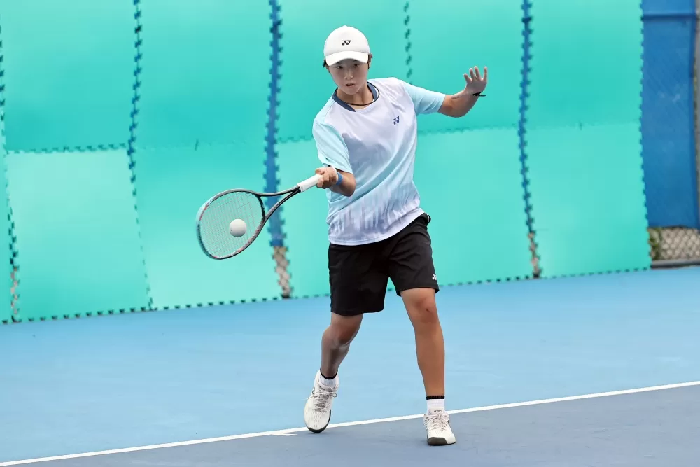 臺南市後壁國中陳芓綺在團體女單項目勝出。(臺北市政府教育局提供)