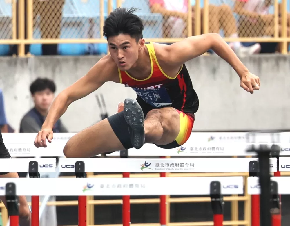 謝元愷飆13秒39破U20全國紀錄。林嘉欣/攝影。
