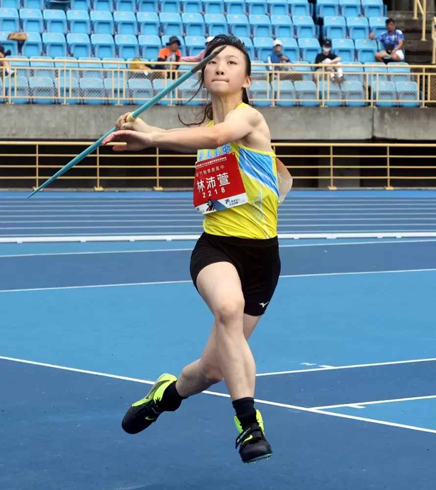 林沛萱標槍創最佳。林嘉欣／攝影。