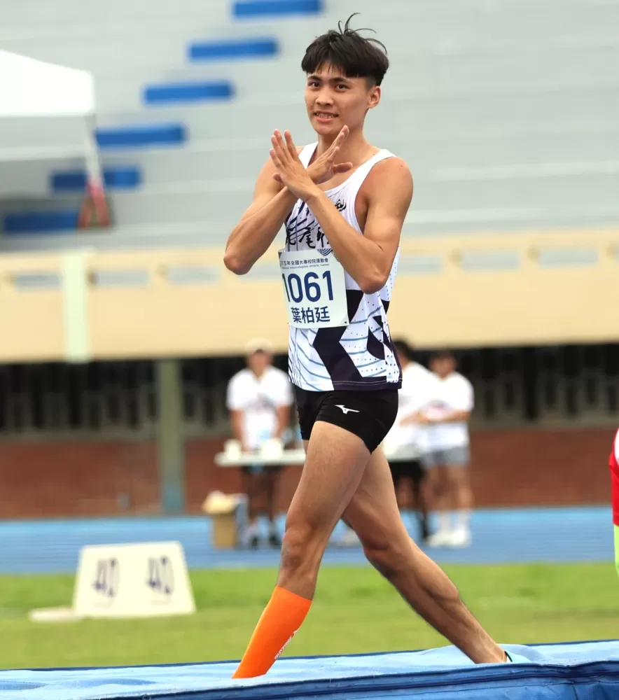 虎科大葉柏廷在男子跳高破全國。林嘉欣／攝影。