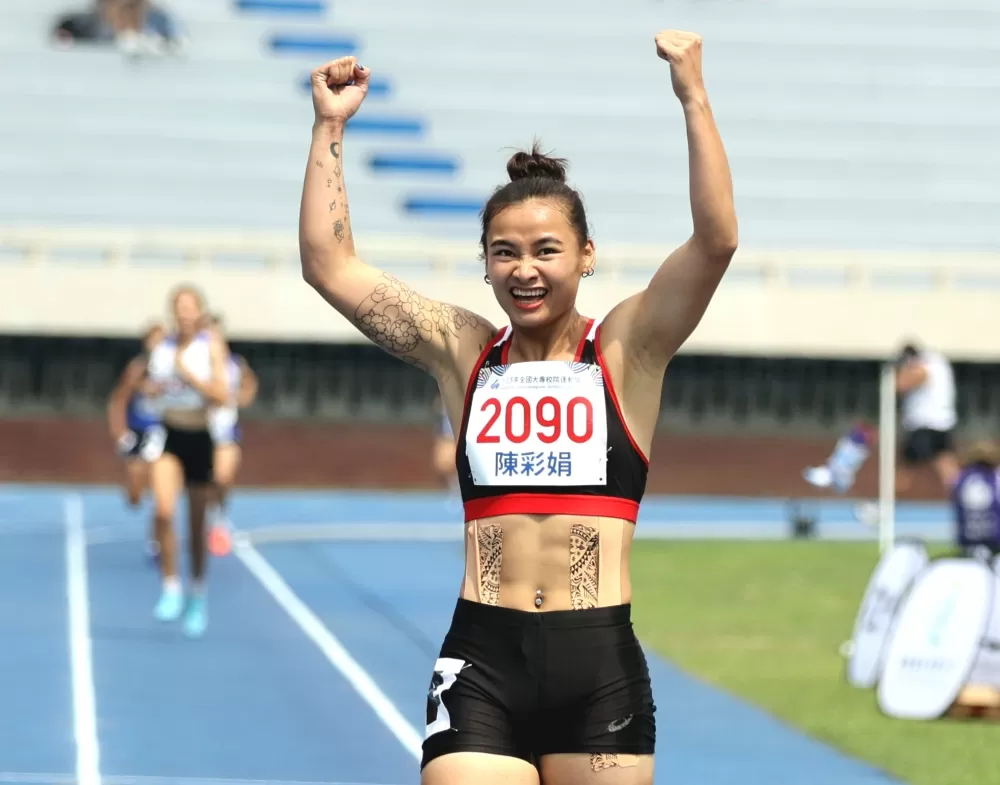 23歲的師大陳彩娟破高懸26年大會紀錄。林嘉欣/攝影。