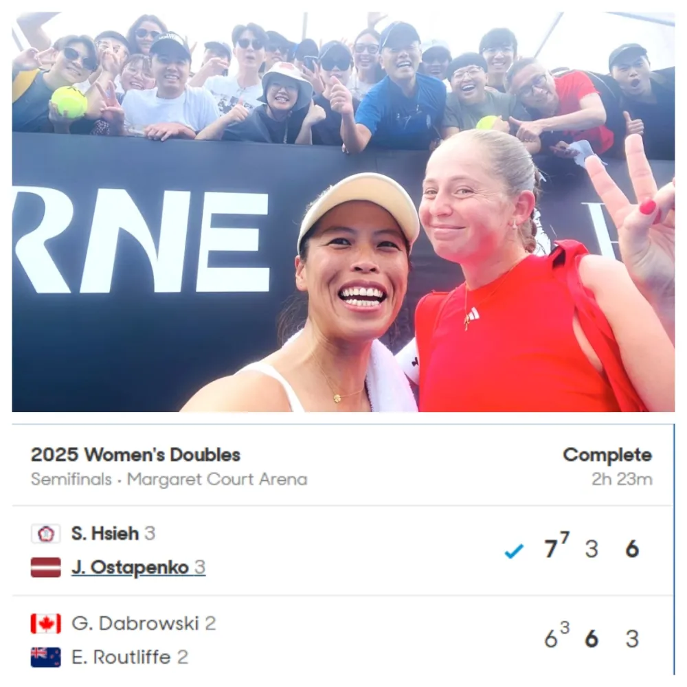 謝淑薇再闖澳網女雙決賽。圖／謝淑薇臉書粉專。