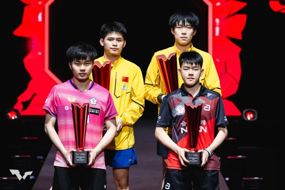 林昀儒/高承睿WTT大滿貫賽新加坡站男雙奪銀。WTT官網。