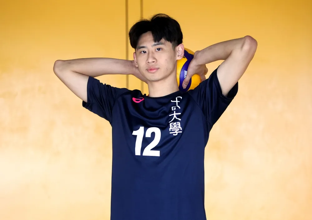 中原大學劉昱麟國高中都打乙級。林嘉欣/攝影。