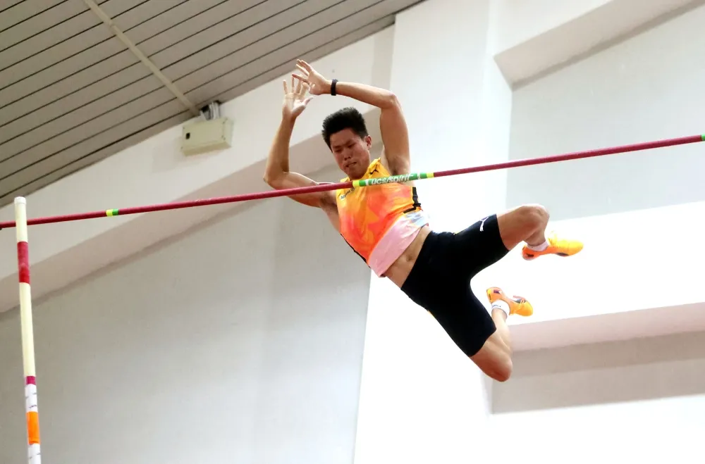 菲律賓E.J.Obiena以5.62毫無懸念抱走金牌。林嘉欣/攝影。